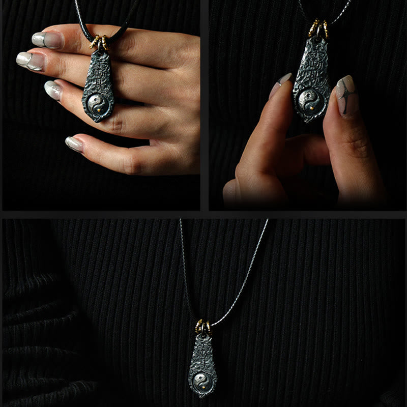 Collar con colgante de armonía con diseño de Yin Yang y Osa Mayor en plata de ley 999 y oro de 24 quilates con Buddha Stones - image 8