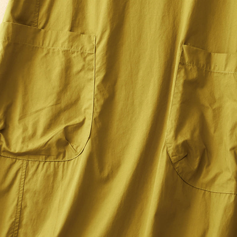 Vestido midi de verano con cuello redondo, manga corta y bolsillos, de Buddha Stones - image 18