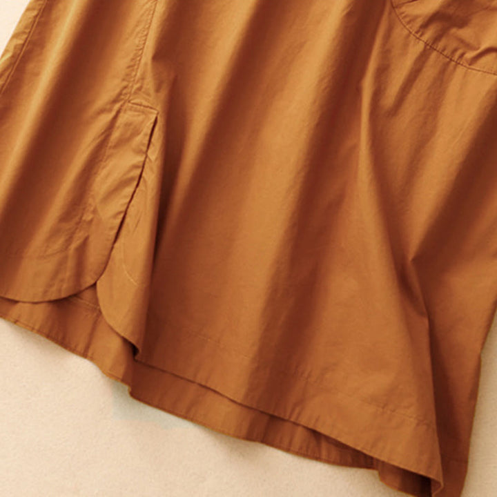 Vestido midi de verano con cuello redondo, manga corta y bolsillos, de Buddha Stones - image 4