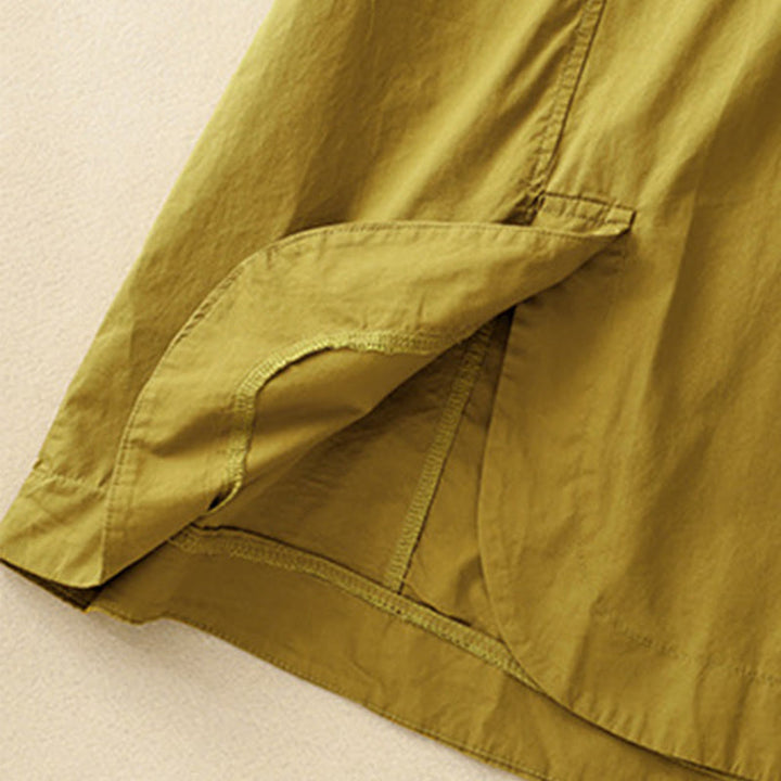 Vestido midi de verano con cuello redondo, manga corta y bolsillos, de Buddha Stones - image 21