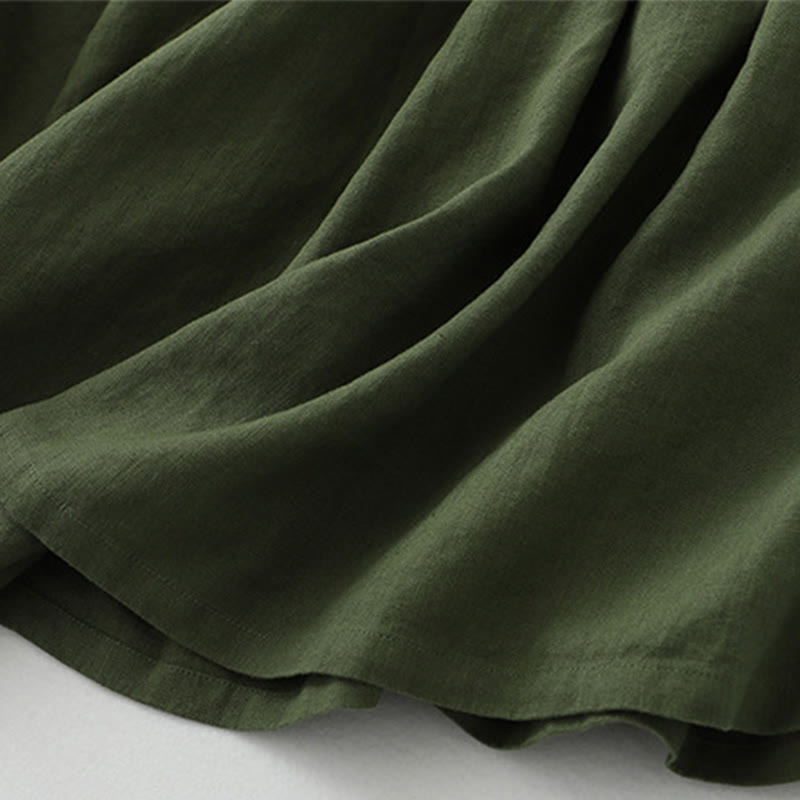 Vestido midi sin mangas de color liso con cuello en V y botones sencillos , de Buddha Stones Daily Casual. - image 15