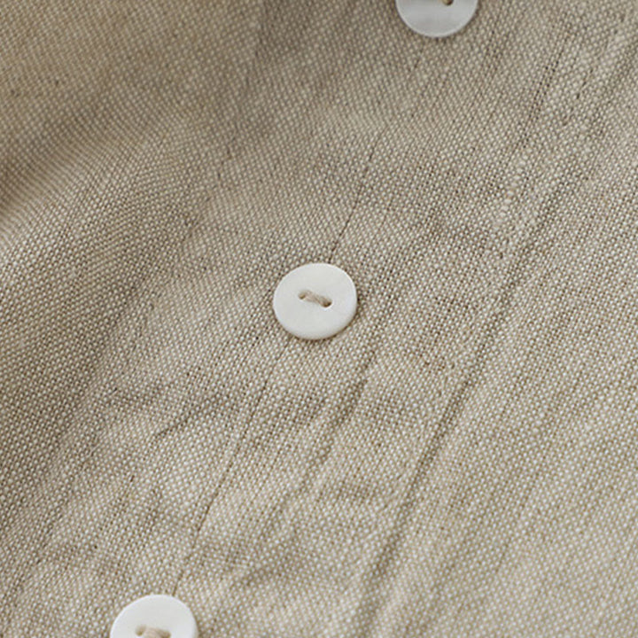 Vestido midi sin mangas con botones sencillos, cuello en V, informal, de uso diario, de Buddha Stones