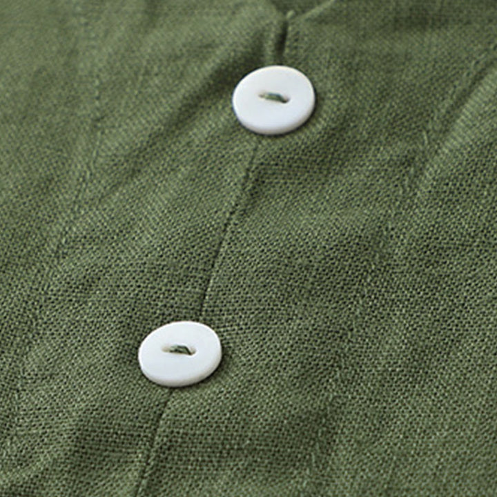 Vestido midi sin mangas con botones sencillos, cuello en V, informal, de uso diario, de Buddha Stones - image 14