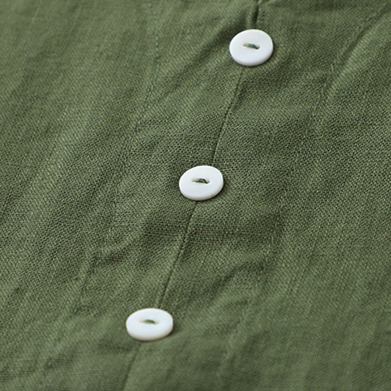 Vestido midi sin mangas con botones sencillos, cuello en V, informal, de uso diario, de Buddha Stones - image 13