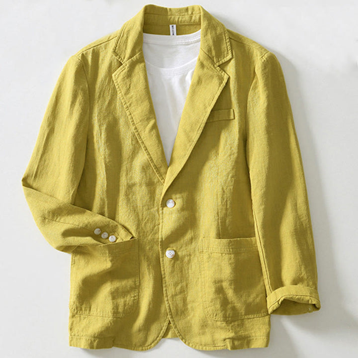 Camisa de lino y algodón para hombre con diseño de Buddha Stones, manga larga, botones y bolsillos - image 22