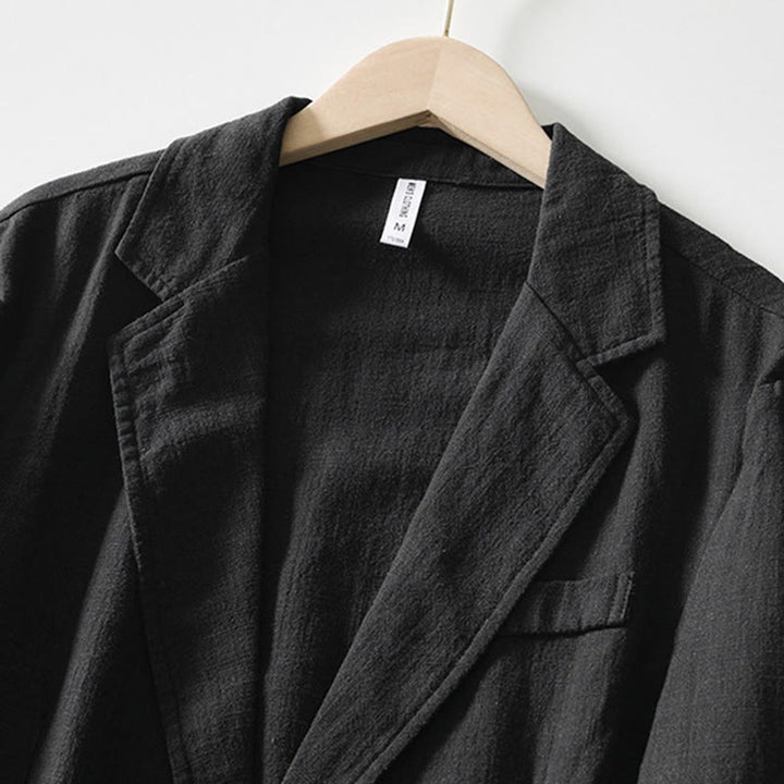 Camisa de lino y algodón para hombre con diseño de Buddha Stones, manga larga, botones y bolsillos - image 17