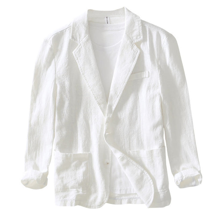 Camisa de lino y algodón para hombre con diseño de Buddha Stones, manga larga, botones y bolsillos - image 9