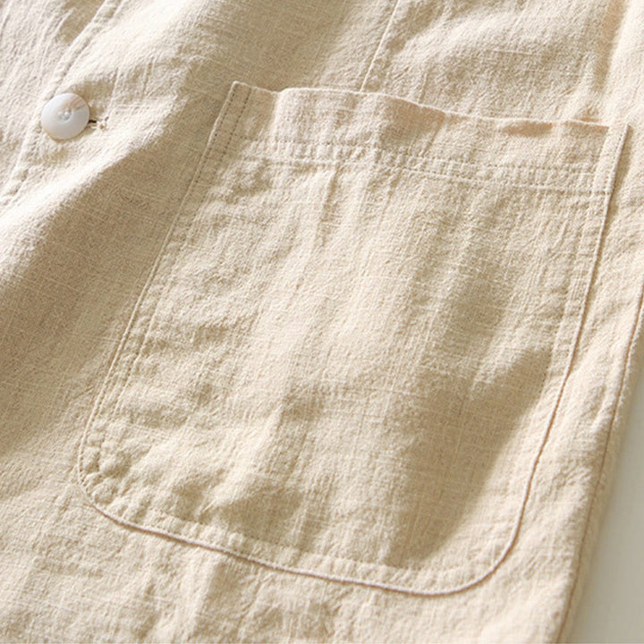 Camisa de lino y algodón para hombre con diseño de Buddha Stones, manga larga, botones y bolsillos - image 12