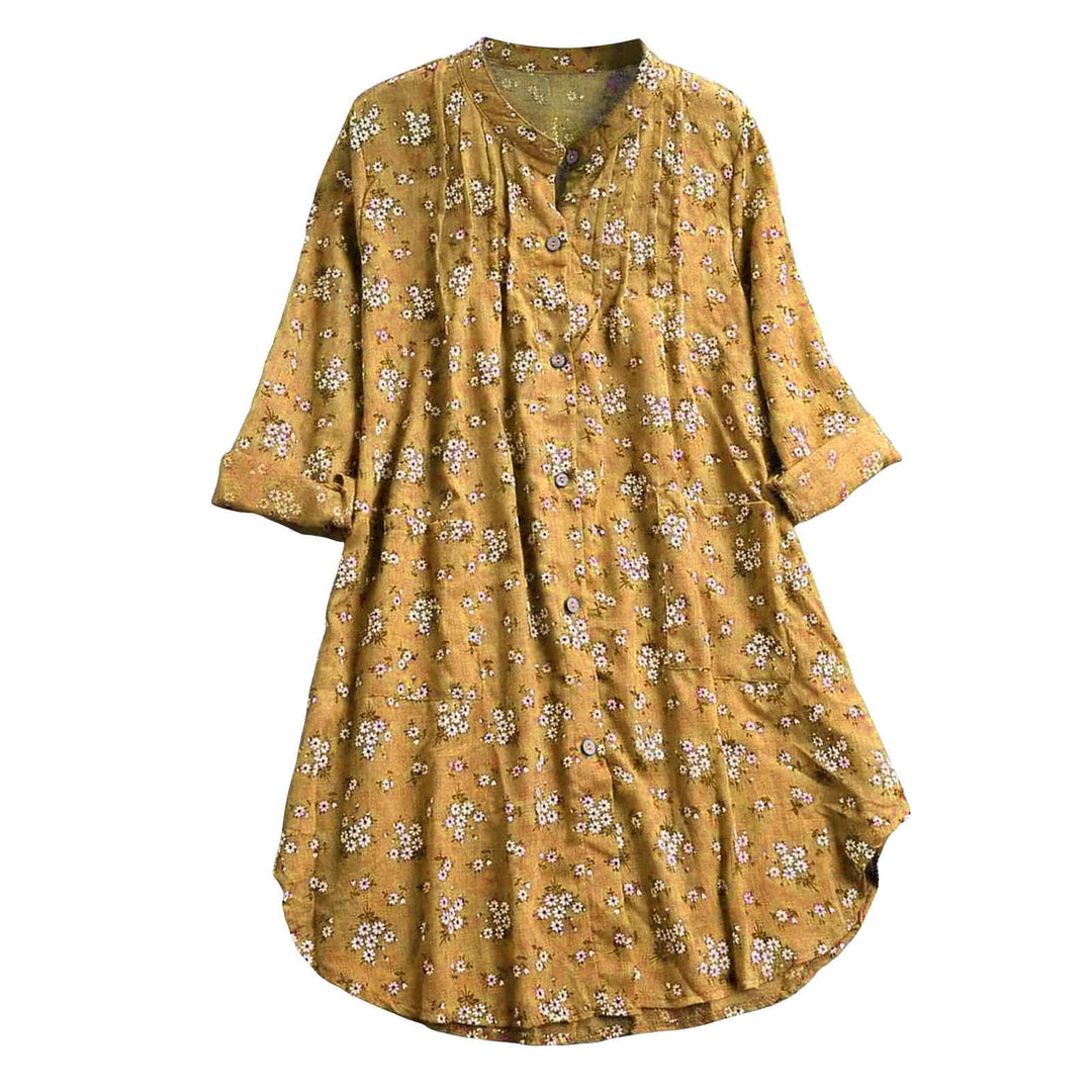 Camisa de manga larga para mujer con estampado de Buddha Stones y flores. - image 5