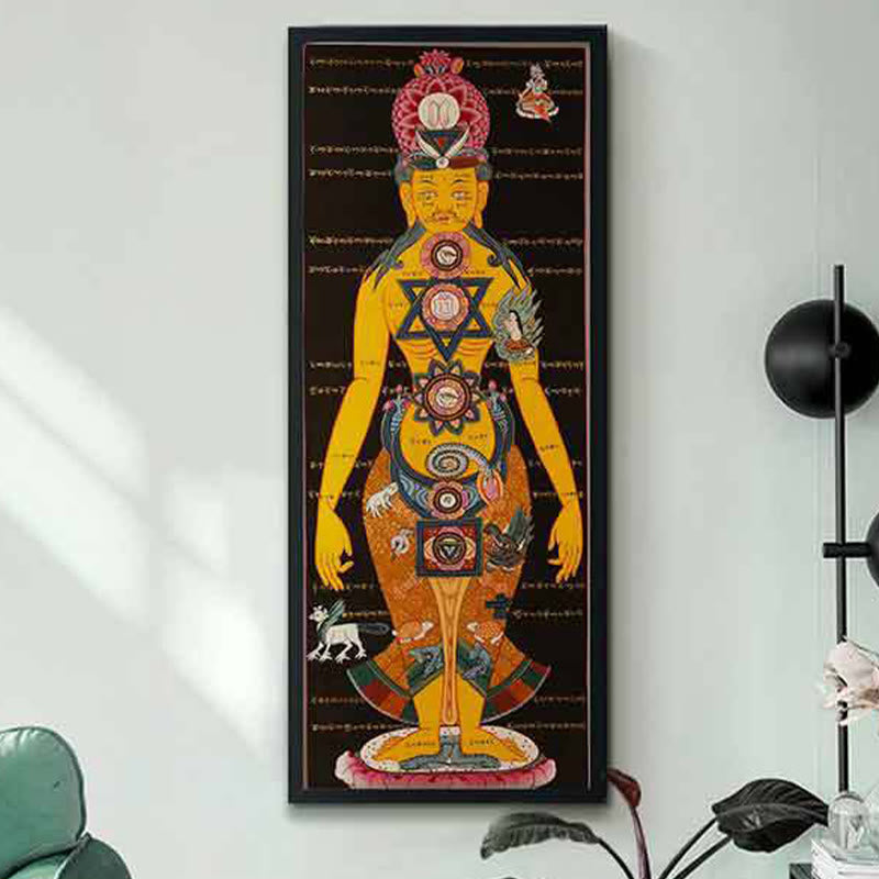 Pintura Thangka Tibetana de Buddha Stones , Decoración Curativa Hecha a Mano (Estilo Aleatorio) - image 2