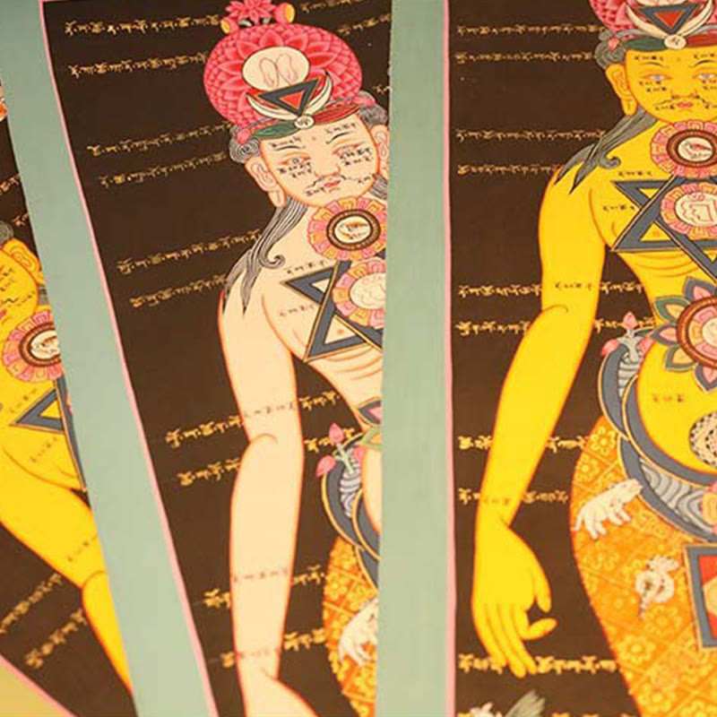 Pintura Thangka Tibetana de Buddha Stones , Decoración Curativa Hecha a Mano (Estilo Aleatorio) - image 6