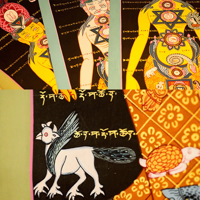 Pintura Thangka Tibetana de Buddha Stones , Decoración Curativa Hecha a Mano (Estilo Aleatorio) - image 8