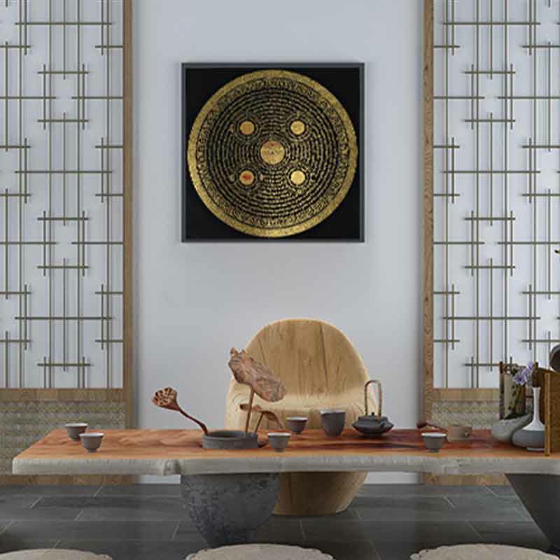 Pintura Thangka tibetana con Buddha Stones , escritura Om Mani Padme Hum, decoración hecha a mano (estilo aleatorio) - image 2