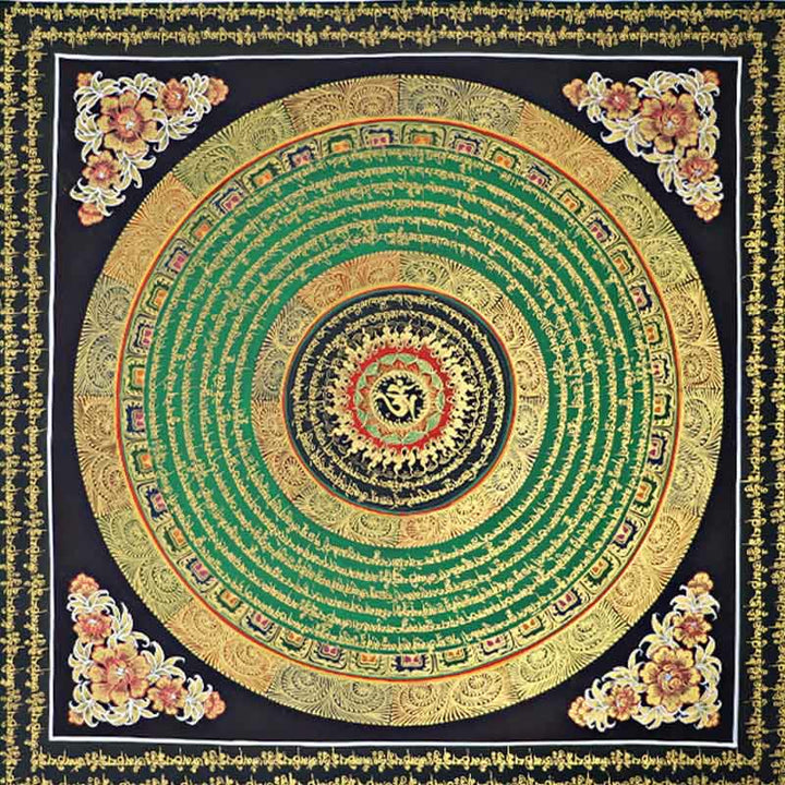 Pintura Thangka tibetana con Buddha Stones , escritura Om Mani Padme Hum, decoración hecha a mano (estilo aleatorio) - image 14