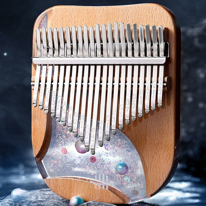 Kalimba Buddha Stones de 17/21 teclas, piano de pulgar de madera de haya, piano de dedo portátil Planet Universe