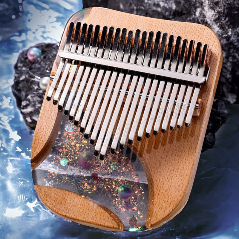 Kalimba Buddha Stones de 17/21 teclas, piano de pulgar de madera de haya, piano de dedo portátil Planet Universe
