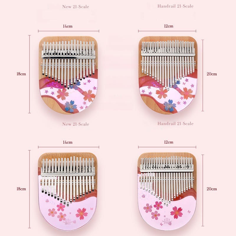 Kalimba Buddha Stones de 17/21 teclas, piano de pulgar de madera de haya y cerezo rosa, piano de dedo portátil