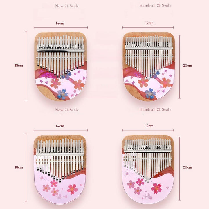 Kalimba Buddha Stones de 17/21 teclas, piano de pulgar de madera de haya y cerezo rosa, piano de dedo portátil