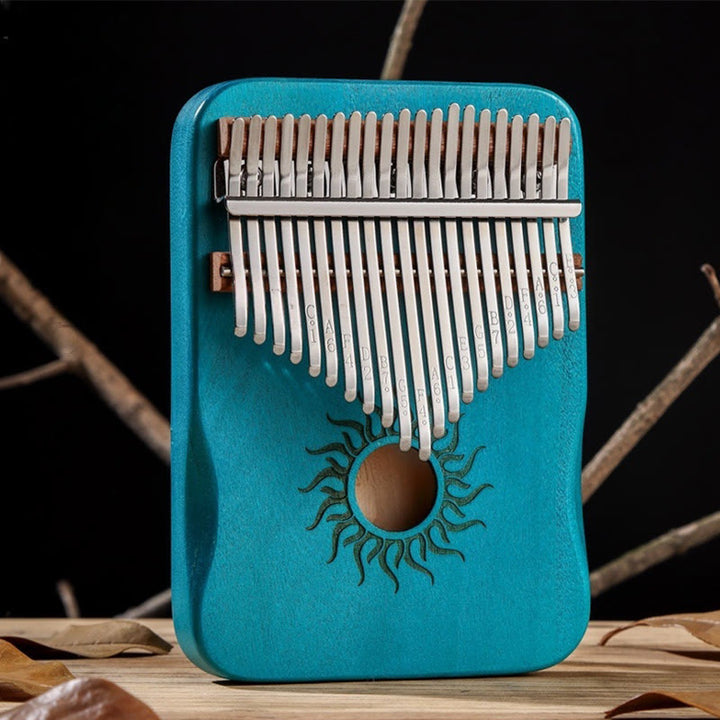 Kalimba Buddha Stones de 17/21 teclas, piano de pulgar con patrón solar, madera de arce, piano de dedo portátil para principiantes
