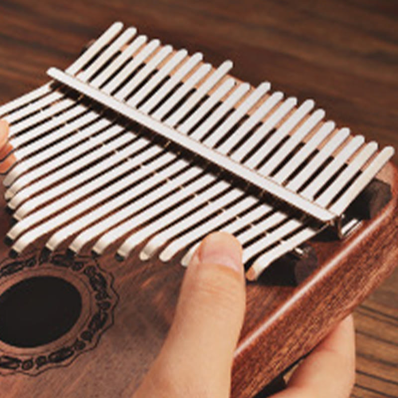 Piano de pulgar Kalimba de 21 teclas Buddha Stones, de sándalo amarillo, portátil