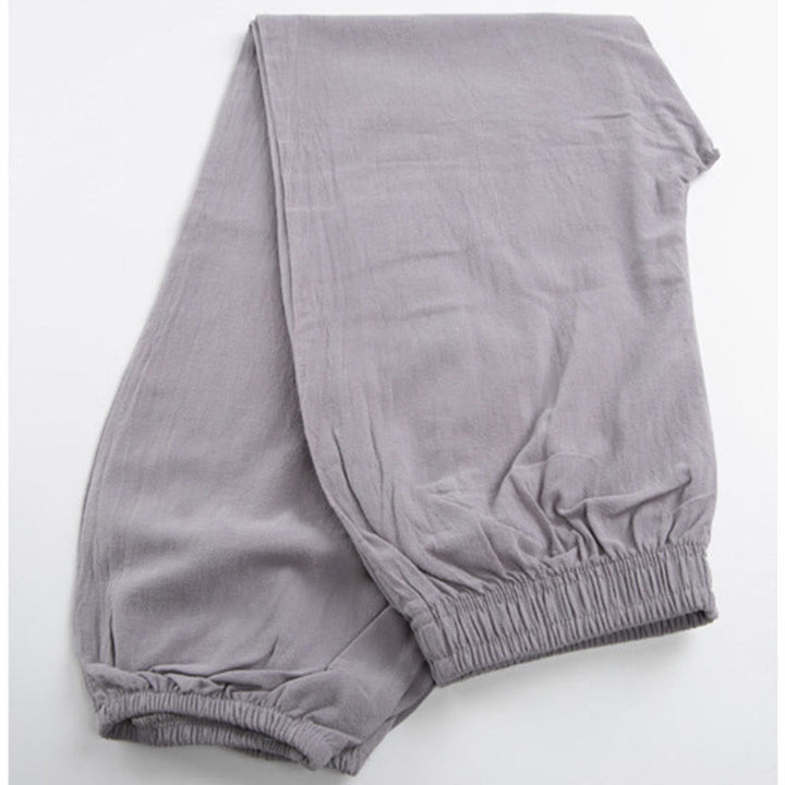 Pantalones de práctica de tai chi y qigong unisex de color sólido con cintura elástica y bolsillos , de Buddha Stones, para verano - image 2