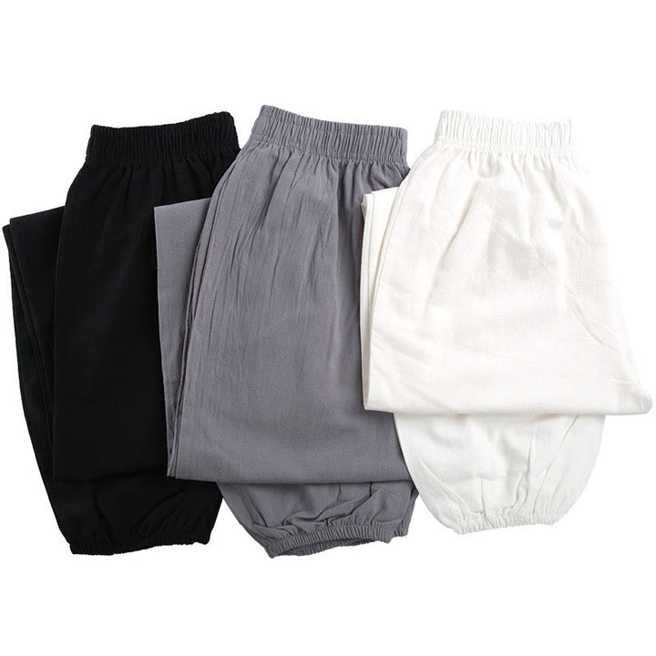 Pantalones de práctica de tai chi y qigong unisex de color sólido con cintura elástica y bolsillos , de Buddha Stones, para verano - image 15