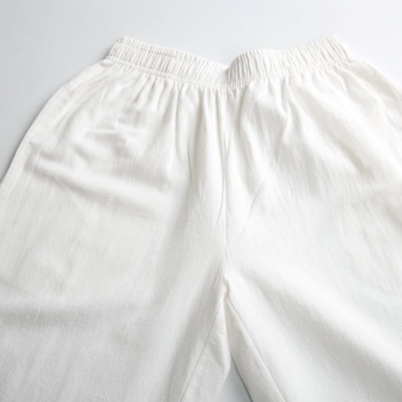 Pantalones de práctica de tai chi y qigong unisex de color sólido con cintura elástica y bolsillos , de Buddha Stones, para verano - image 7