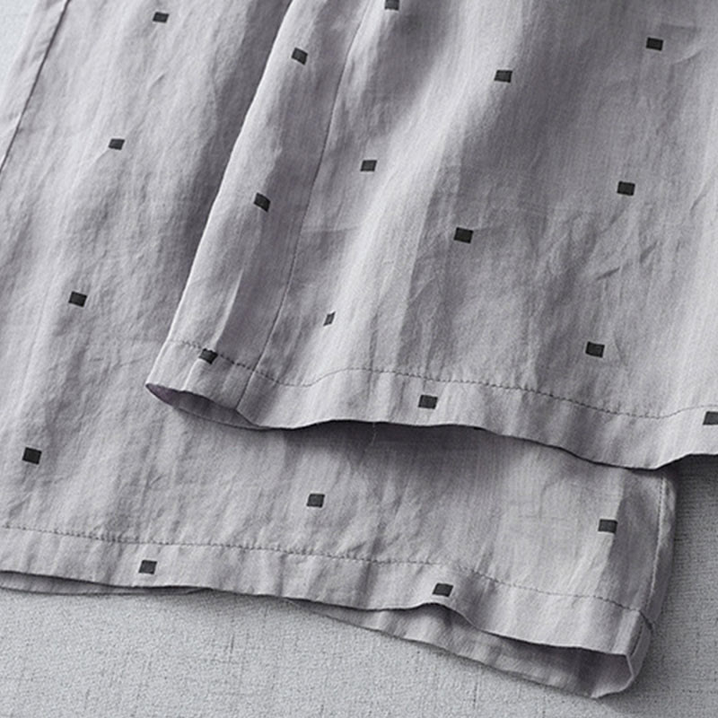 Pantalones anchos de lino y algodón para mujer con diseño de lunares de verano y bolsillos. - image 7