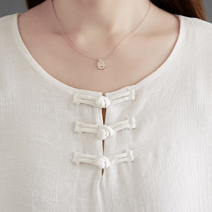 Conjunto de 2 piezas de camisa y pantalones de manga larga con diseño de rana china y botones de Buddha Stones, de algodón y lino, para meditación, zen y tai chi, para mujer.