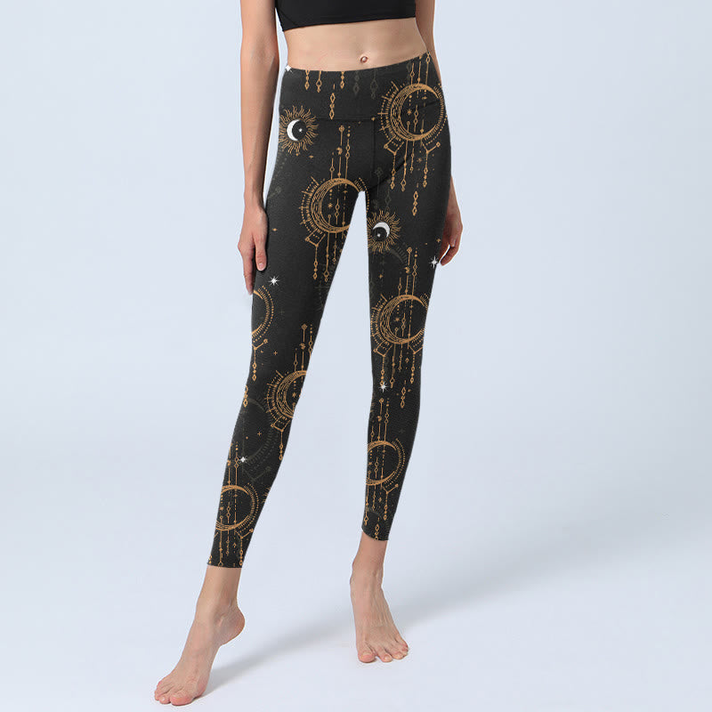 Leggings de yoga para mujer con estampado de constelación de Buddha Stones, luna y estrellas - image 6