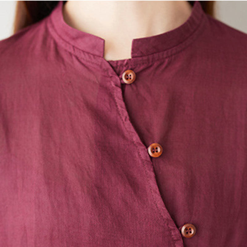 Conjunto informal de 2 piezas con Buddha Stones , camisa, top y falda con bolsillos, manga tres cuartos, cuello inclinado, meditación, zen, tai chi, para mujer