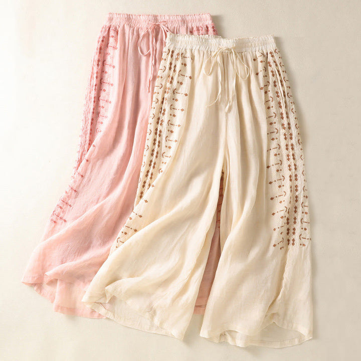 Pantalones de Buddha Stones para mujer, cintura alta, pierna ancha y bolsillos. - image 14