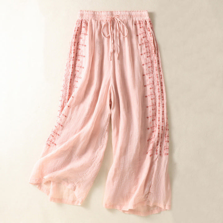 Pantalones de Buddha Stones para mujer, cintura alta, pierna ancha y bolsillos. - image 7