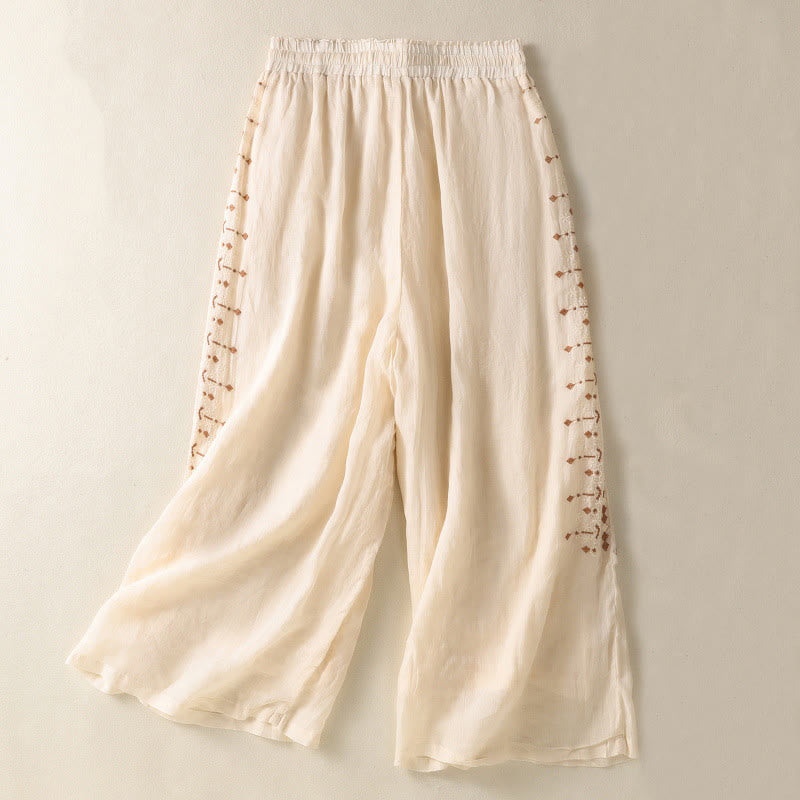 Pantalones de Buddha Stones para mujer, cintura alta, pierna ancha y bolsillos. - LimónChiffon - US8-10，UK/AU12-14，EU40-42 (2XL) - image 0