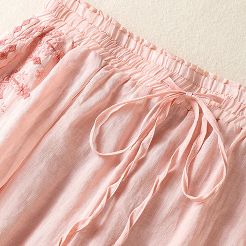 Pantalones de Buddha Stones para mujer, cintura alta, pierna ancha y bolsillos. - image 8