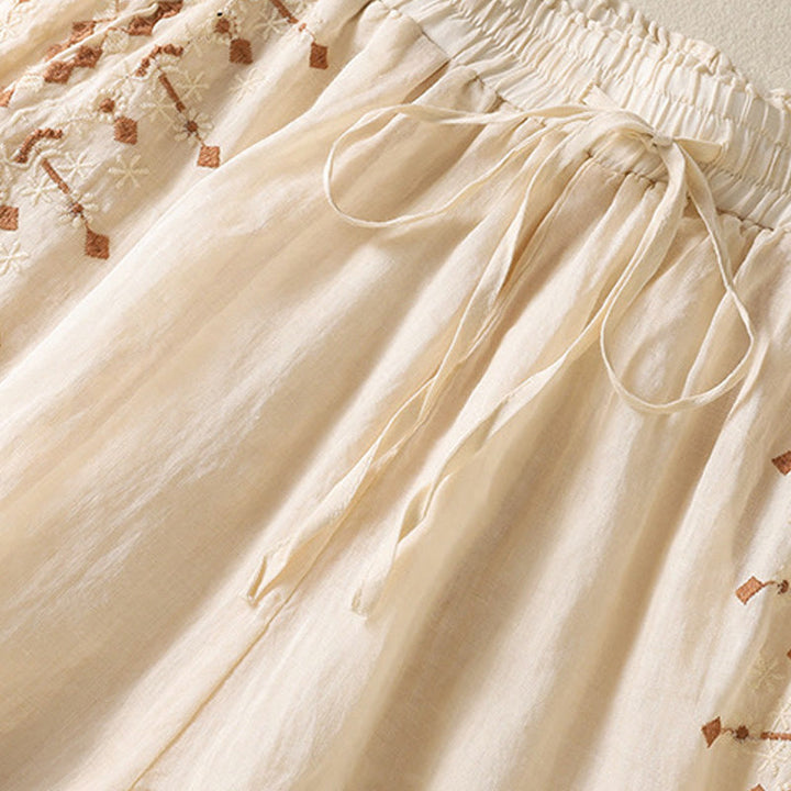 Pantalones de Buddha Stones para mujer, cintura alta, pierna ancha y bolsillos. - image 3