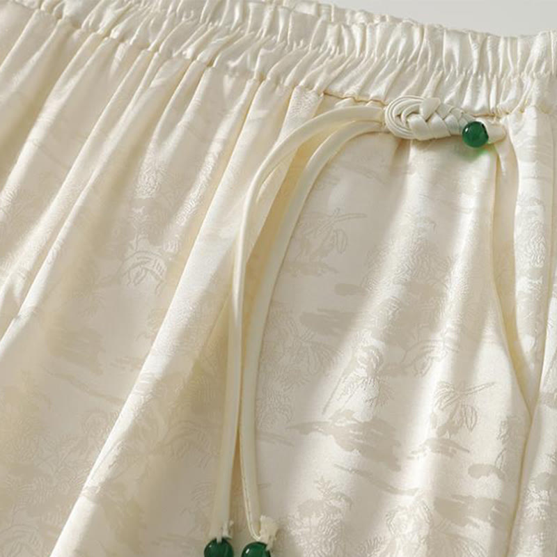 Pantalones anchos de lino y algodón para mujer, de color liso, con bolsillos, estilo casual de primavera, con estampado de Buddha Stones - image 2