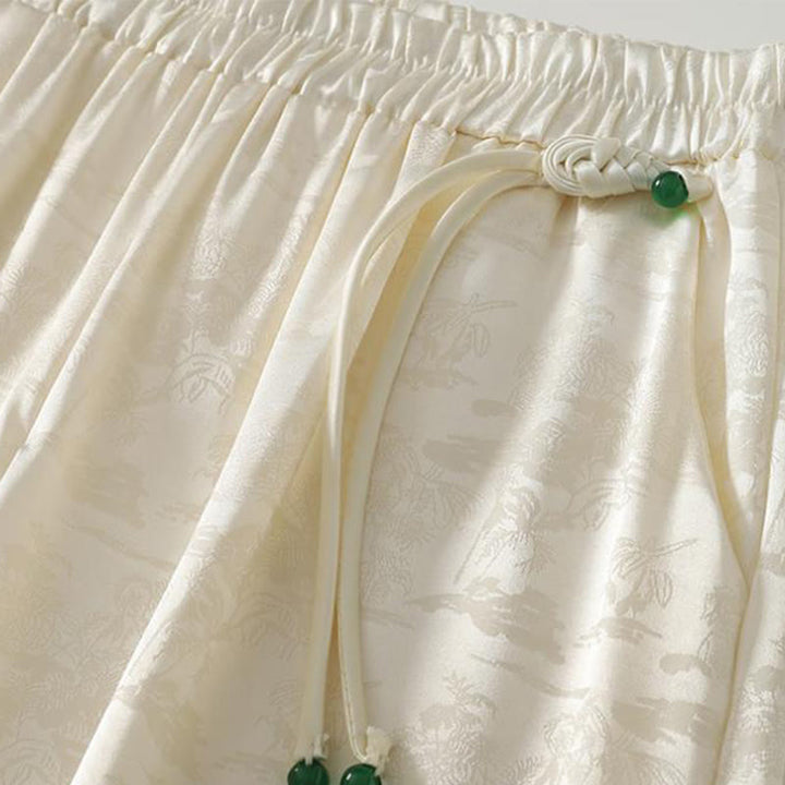 Pantalones anchos de lino y algodón para mujer, de color liso, con bolsillos, estilo casual de primavera, con estampado de Buddha Stones - image 2