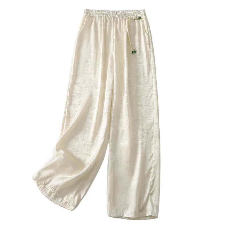 Pantalones anchos de lino y algodón para mujer, de color liso, con bolsillos, estilo casual de primavera, con estampado de Buddha Stones - image 7