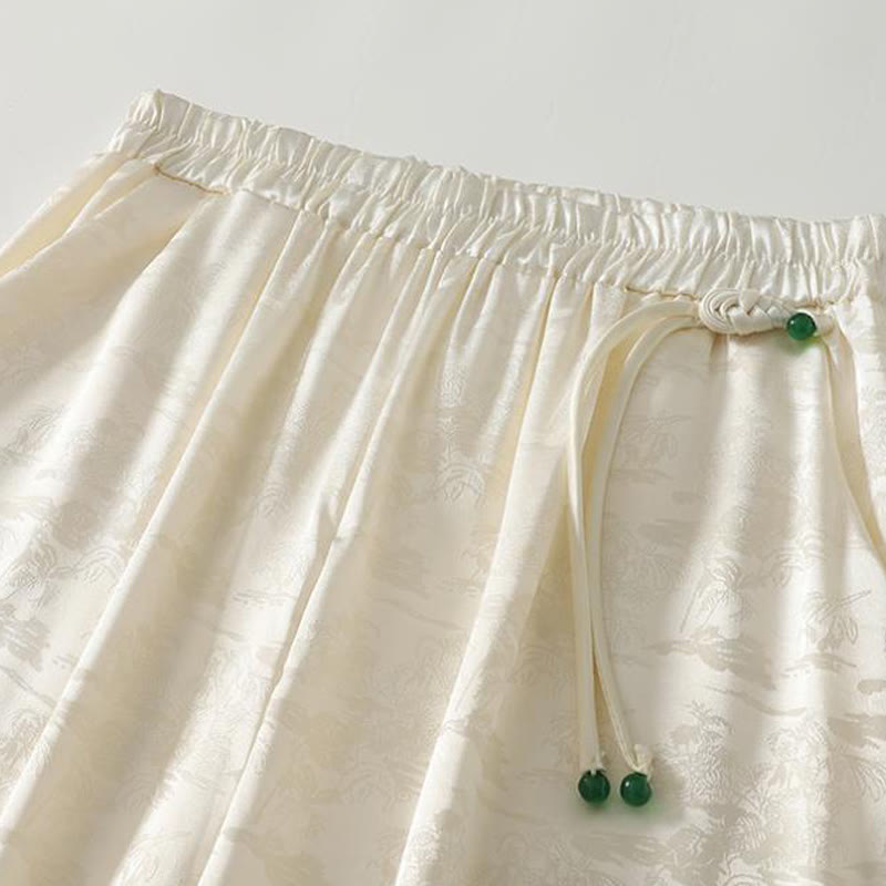 Pantalones anchos de lino y algodón para mujer, de color liso, con bolsillos, estilo casual de primavera, con estampado de Buddha Stones - image 3