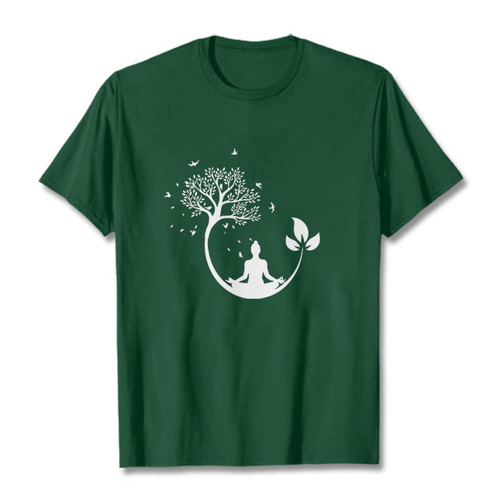 Camiseta de algodón con estampado de Buddha Stones de Buda - Verde bosque - 2XL - image 10