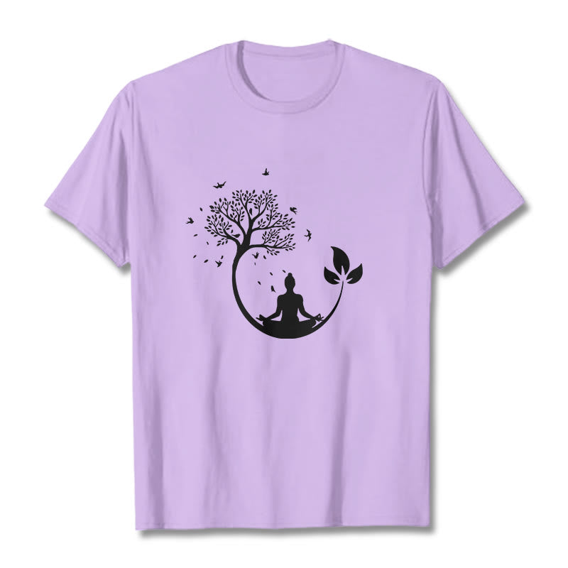Camiseta de algodón con estampado de Buddha Stones de Buda - Ciruela - 2XL - image 16