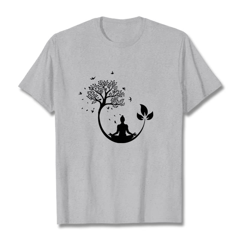 Camiseta de algodón con estampado de Buddha Stones de Buda - Gris claro - 2XL - image 19