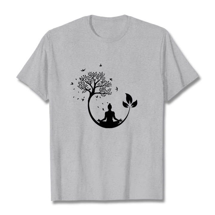 Camiseta de algodón con estampado de Buddha Stones de Buda - Gris claro - 2XL - image 19