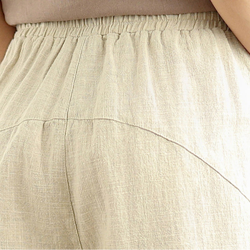 Pantalones Buddha Stones de lino y algodón para mujer, informales, de uso diario, con diseño sencillo y liso, con bolsillos - image 7