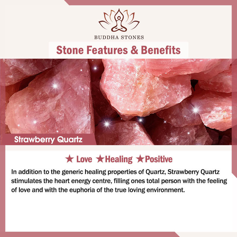 Llavero colgante con cuentas de cuarzo fresa natural, amatista y citrino de Buddha Stones