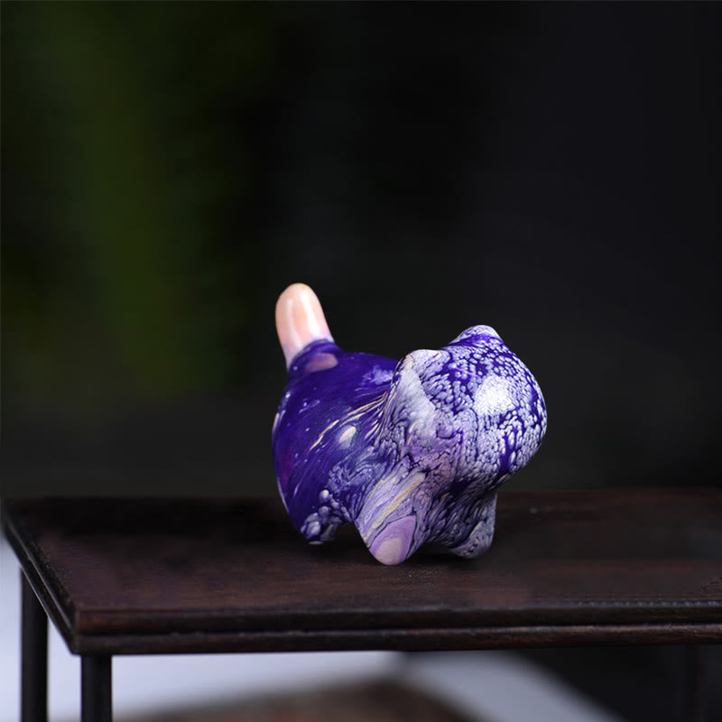 Mini gato encantador de Buddha Stones , madera de ébano, lacado, artesanía, decoración de paz - Púrpura (color púrpura aleatorio) - image 12