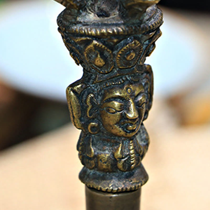 Buddha Stones de 2 campanas de meditación tibetanas hechas a mano y dorje Vajra de cobre para decoración de fuerza. - image 5