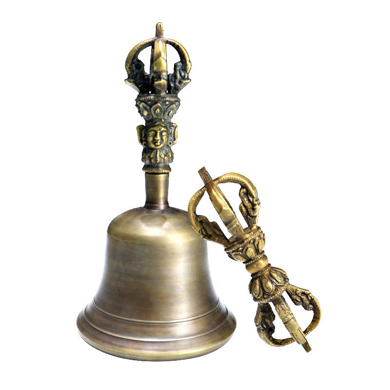 Buddha Stones de 2 campanas de meditación tibetanas hechas a mano y dorje Vajra de cobre para decoración de fuerza. - image 14