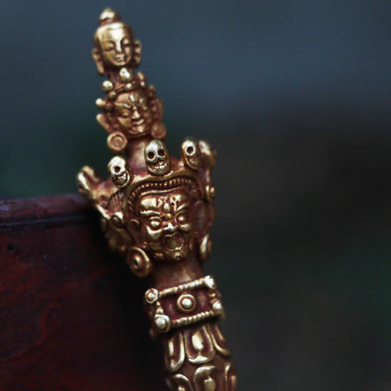 Buddha Stones hechas a mano, pequeñas, Nepal, Vajra Dorje, fuerza, cobre, metal, decoración - image 8